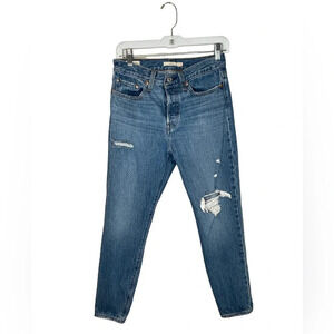 Levi's Big E Wedgie Premium Denim Blue Jeans Womens Size 27 x 26.5 Inseam